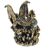 Декоративная статуэтка Дракон со стеклянным шаром Dragon and Glass Ball Gold Black варинант исполнения - 3 | Loft Concept в Самаре