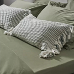 Чехол на подушку мятного цвета с бахромой и объемным узором Ethnic mix варинант исполнения - 5 | Loft Concept в Самаре