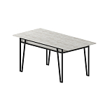 Стол обеденный с прямоугольной столешницей пыльного белого цвета на 4-х металлических ножках PAL ANCIENT WHITE варинант исполнения - 1 | Loft Concept в Самаре