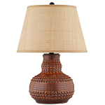 Настольная лампа темно-коричневая с тканевым абажуром в форме конуса Сhieftain варинант исполнения - 3 | Loft Concept в Самаре