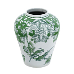 Ваза с зелеными цветочными и птичьими мотивами Vase Inspired by Nature варинант исполнения - 1 | Loft Concept в Самаре
