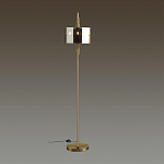 Торшер с круглым плафоном на высокой бронзовой ножке с вертикальным декором из металлических трубок Sohne варинант исполнения - 2 | Loft Concept в Самаре