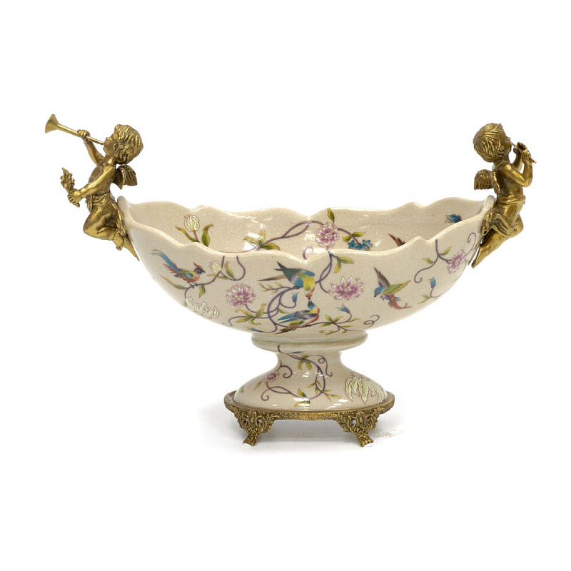 Чаша фарфоровая с ангелами Eden Garden Бежевый Бронза Мульти в Самаре | Loft Concept 