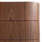 Комод округлой формы с тремя ящиками Walnut and Leather варинант исполнения - 7 | Loft Concept в Самаре
