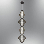 Подвесной светильник вертикальный с плетеным металлическим каркасом Metal Interweaving варинант исполнения - 2 | Loft Concept в Самаре