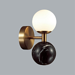 Бра с шарообразным матовым плафоном и шаром из камня на металлическом основании Orb Essence варинант исполнения - 8 | Loft Concept в Самаре