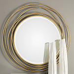 Золотое настенное круглое зеркало Golden Orbit варинант исполнения - 1 | Loft Concept в Самаре