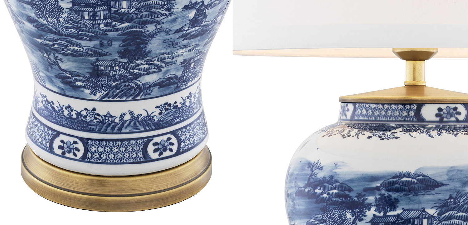 Настольная лампа Eichholtz Table Lamp Chinese Blue Настольная лампа Eichholtz Table Lamp Chinese Blue - Loft-Concept в Самаре