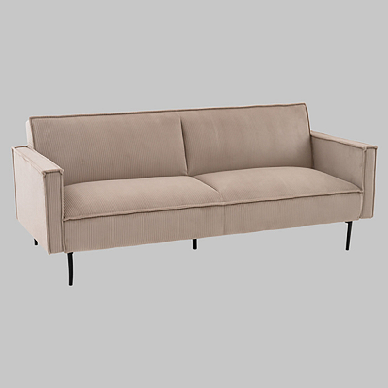 Диван современный вельветовый прямой Worcester Бежевый  Капучино  Черный в Самаре | Loft Concept 