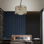 Люстра круглая с хрустальными подвесками на золотистом каркасе Roul Crystal Light варинант исполнения - 13 | Loft Concept в Самаре