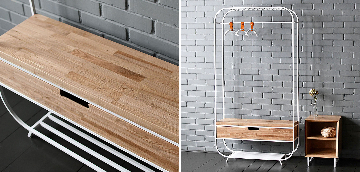 Рейл с выдвижным ящиком Ewing White Industrial Metal Rust Clothes Rail Рейл с выдвижным ящиком Ewing White Industrial Metal Rust Clothes Rail - Loft-Concept в Самаре