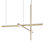 Люстра с 3-мя  пересекающимися цилиндрическими плафонами на тонких тросах Trumpet tube варинант исполнения - 1 | Loft Concept в Самаре