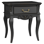 Тумба прикроватная черная из массива бука в стиле прованс Black Provence варинант исполнения - 1 | Loft Concept в Самаре