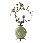 Подсвечник с декором из птиц на ветвях из фарфора с бронзовыми элементами Birds of Paradise варинант исполнения - 3 | Loft Concept в Самаре