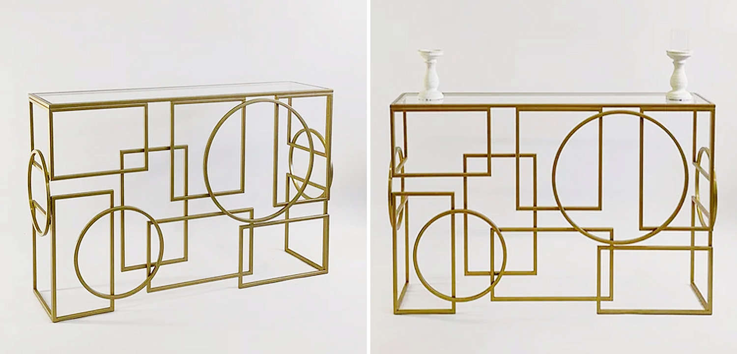 Консоль Geometric Figures Gold Console Консоль Geometric Figures Gold Console - Loft-Concept в Самаре