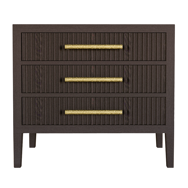 Тумба Primo  с тремя ящиками шпон темный орех Темный дуб Золотой в Самаре | Loft Concept 