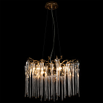 Люстра подвесная круглая в виде ветвей деревьев бронзового цвета с прозрачными подвесками-каплями Droplet Chandelier варинант исполнения - 4 | Loft Concept в Самаре