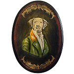 Картина в овальной раме Chinoiserie Grey Dog Portrait варинант исполнения - 1 | Loft Concept в Самаре