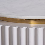 Тумбочка белая овальная с мраморной столешницей Thoroughbass варинант исполнения - 6 | Loft Concept в Самаре