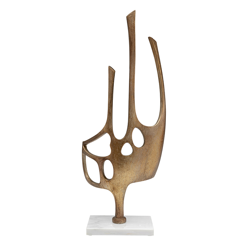 Аксессуар современный Абстракция Abstract Sculpture Brass Золотой Белый Мрамор Bianco в Самаре | Loft Concept 