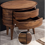 Прикроватный столик из дерева с 2-мя ящиками Moon Walnut Furniture варинант исполнения - 4 | Loft Concept в Самаре