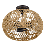 Потолочный светильник с плафоном из плетеного джута и черным каркасом Quoizel варинант исполнения - 3 | Loft Concept в Самаре