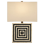 Настольная лампа с квадратным основанием и прямоугольным абажуром Neat Lines варинант исполнения - 3 | Loft Concept в Самаре