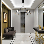 Люстра круглая с 9-ю цилиндрическими плафонами на магнитном креплении Bronze Concert варинант исполнения - 6 | Loft Concept в Самаре