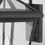 Настенный фонарь черного цвета с прозрачным стеклянным плафоном трапециевидной формы Hinkley варинант исполнения - 5 | Loft Concept в Самаре