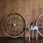 Часы настенные деревянные с римскими цифрами бронзового цвета Clock with History варинант исполнения - 2 | Loft Concept в Самаре