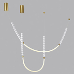 Подвесной светильник с 3-мя изогнутыми плафонами и белыми декоративными шариками PEARLS Suspension варинант исполнения - 3 | Loft Concept в Самаре