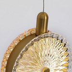 Подвесной светильник с плафонами из рельефного стекла Peony Glass Bronze Six варинант исполнения - 3 | Loft Concept в Самаре