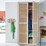 Шкаф с двумя дверцами из плетеного ротанга Tomio Wicker Furniture варинант исполнения - 8 | Loft Concept в Самаре