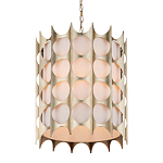 Подвесной светильник в форме цилиндра с фактурным серебряным каркасом и тканевым абажуром Silver Honeycomb варинант исполнения - 1 | Loft Concept в Самаре