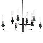 Люстра с 8-ю плафонами в форме стеклянных трубок и мраморных декоративных элементов Montreal варинант исполнения - 2 | Loft Concept в Самаре