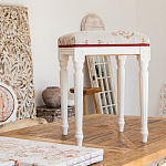 Банкетка одноместная из массива бука бежевая с растительным орнаментом Raffael Beige Floral Banquette варинант исполнения - 6 | Loft Concept в Самаре