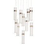 Люстра каскадная с прозрачными цилиндрическими плафонами Jenae Glass Tube Lighting варинант исполнения - 1 | Loft Concept в Самаре