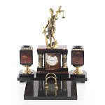 Настольный письменный набор из яшмы с часами в подарочной упаковке Manager Organizer варинант исполнения - 1 | Loft Concept в Самаре