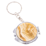 Зеркало брелок карманное двухстороннее из натурального камня Оникс Silver Stone Mirrors варинант исполнения - 4 | Loft Concept в Самаре