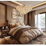 Люстра каскадная с подвесками в форме колец Galaxy of Light варинант исполнения - 9 | Loft Concept в Самаре