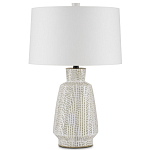 Настольная лампа с корпусом в форме вазы и белым абажуром Lots of Strokes варинант исполнения - 3 | Loft Concept в Самаре