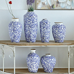 Ваза с синим цветочным узором Blue & White Ornament  варинант исполнения - 3 | Loft Concept в Самаре