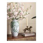 Ваза высокая с зелеными цветочными и птичьими мотивами Vase Inspired by Nature варинант исполнения - 3 | Loft Concept в Самаре