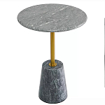 Кофейный столик круглый из мрамора серый Reliable Foundation варинант исполнения - 2 | Loft Concept в Самаре
