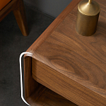 Прикроватная деревянная тумба с ящиком и нишей для хранения Moon Walnut Furniture варинант исполнения - 3 | Loft Concept в Самаре