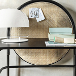 Письменный стол с круглой плетёной панелью для крепления заметок Allegory варинант исполнения - 3 | Loft Concept в Самаре