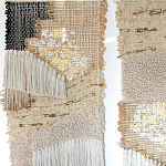 Триптих Геометрический гобелен бежевый Figurative Beige Wall Hangings варинант исполнения - 3 | Loft Concept в Самаре