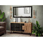 Зеркало настенное прямоугольное цвета угольный камень Stone Effect варинант исполнения - 2 | Loft Concept в Самаре