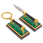 Настольный письменный набор из малахита с декором в виде лошади Leader Organizer варинант исполнения - 6 | Loft Concept в Самаре