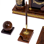 Настольный письменный набор с часами из природного камня обсидиана Royal Set варинант исполнения - 5 | Loft Concept в Самаре